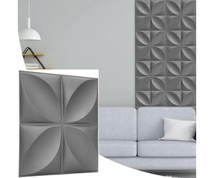 NOVECRAFTO Geometric Effect 3D Wall Panels - 6 Sheets Covering 1.5 sqm | 16.15 sqf Interior Cladding Set | 3D Wall Tiles in Grey Silver with Geometric Convex Shape - Each Panel Size 19.6" x 19.6"