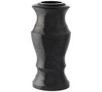 NOVECRAFTO Granite Memorial Vase for Graves, Black Stone, Flower Holder | Tall heavy construction for fresh or artificial flowers; stable cemetery tribute for graveside, garden and home display