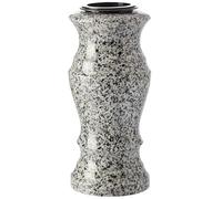 NOVECRAFTO Granite Memorial Vase for Graves, Speckled Grey, Flower Holder | Tall heavy construction for fresh or artificial flowers; stable cemetery tribute for graveside, garden and home display