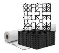 NOVECRAFTO Gravel Grid & Geotextile Membrane (15m² Coverage) - 1000t/m² Heavy-Duty Driveway Grids with 100 GSM Non Woven Drainage Fabric - Ground Stabilisation Kit for Driveways & Garden Paths