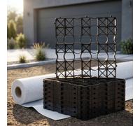 Novecrafto Gravel Grid & Geotextile Membrane 2M² Coverage - Heavy-Duty 1000 Tm² Driveway Grids With 100 Gsm Non Woven Drainage Fabric Kit