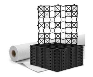 NOVECRAFTO Gravel Grid & Geotextile Membrane (5m² Coverage) - 1000t/m² Heavy-Duty Driveway Grids with 100 GSM Non Woven Drainage Fabric - Ground Stabilisation Kit for Driveways & Garden Paths
