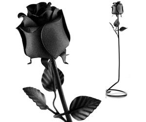 NOVECRAFTO Handmade Forged Black Iron Rose with Stand - 6th Iron Wedding for Her or Him - Eternal Metal Flower for 11 Year Steel Anniversary, Romantic Gift for Wife, Husband