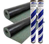 2 Rolls Heavy-Duty Green Polyester Shed Roof Felt, 16.4 x 3.2 ft (5m x 1m) Each with 50 Galvanized 13mm Roofing Nails Included | Roofing Felt Premium Quality with 25-Year Life Expectancy