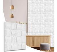 NOVECRAFTO Lattice Effect 3D Wall Panels - 6 Sheets Covering - 1.5 sqm | 16.15 sqf Interior Cladding Set | 3D Wall Tiles Square Grid Lattice Design in Light Grey - Each Panel Size 19.6" x 19.6"