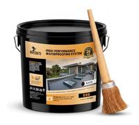 NOVECRAFTO Liquid Rubber Roof Coating Kit with Brush, 5KG - Smart Drying Technology Waterproof Sealant - UV-Resistant Water-Based Leak Repair Membrane for Garage, Shed, Gutter & Flat Roof