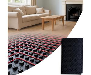 Novecrafto Men's 38mm EPS Underfloor Heating Castellated Insulation Board 145 x 85 cm in Black Novecrafto Black 145 x 85 cm