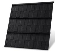 NOVECRAFTO Metal Roofing Sheets 5 Pack 2.37m², Black Shed Roof Shingles | Black tile-effect profile for shed roof covering, 134 x 42 cm, 0.25 mm aluminium-zinc steel, premium stone-coated finish