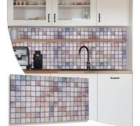 NOVECRAFTO Mosaic Design 3D Wall Panels - 10 Sheets Covering 4.61 sqm | 49.6 sqft Decorative PVC Plastic Cladding - 96 cm x 48cm | 37.79 x 18.89 in - Mosaic Pattern in Warm Copper and Bronze