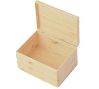 Multi-Purpose Wooden Storage Box With Lid Versatile Storage Unit Toy Box Organizer 40 x 30 x 23cm Novecrafto Natural M