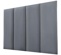 Novecrafto Padded Wall Panels With Adhesive Included (80x30cm) Wall Mounted Upholstered Headboards Set of 4 in Dark Grey | Size: 80x30 cm Novecrafto Dark Grey 80x30 cm