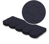 Premium Asphalt Roof Shingles, 25 Pcs Covers 32.2 sqft (3 sqm) - Graphite Fish Scales Design Felt Shingles 31.5 in x 12.4 in (80 x 31.5 cm) Weather Resistant & Heavy-Duty Roofing Felt