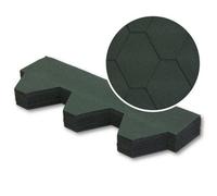 Premium Asphalt Roof Shingles, 25 Pcs Covers 32.2 sqft (3 sqm) - Green Hexagonal Shape Design Felt Shingles 31.5 in x 12.4 in (80 x 31.5 cm) Weather Resistant & Heavy-Duty Roofing Felt