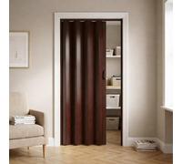 NOVECRAFTO PVC Folding Door, 32 x 80 in, Dark Brown Oak