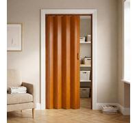 NOVECRAFTO PVC Folding Door, 32 x 80 in - Smooth Glide, Magnetic Closure, Moisture-Resistant, Easy Installation, Space-Saving - Wood Effect Concertina Accordion Sliding Door (Gunstock Oak)