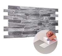 Novecrafto Self Adhesive 3D Wall Panels Brick & Stone Design 96cm x 48cm (6 Sheets) in Grey | Size: 96 cm x 48 cm Novecrafto Grey 96 cm x 48 cm
