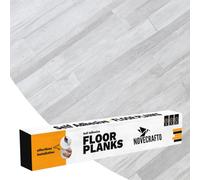 Self Adhesive Floor Planks - 7 Pack Cover 10.47 sq ft / 0.97 sqm- Vinyl Flooring Set - Peel and Stick Tiles - 36x5.98 in (91.4x15.2cm) - Vinyl Floor Tiles - Light Grey Ash Breeze Wood Effect