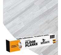 Self Adhesive Floor Planks - 7 Pack Cover 10.47 sq ft / 0.97 sqm- Vinyl Flooring Set - Peel and Stick Tiles - 36x5.98 in (91.4x15.2cm) - Vinyl Floor Tiles - Light Grey Ash Breeze Wood Effect