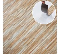 Peel and Stick Floor Planks - 7 Pack Cover 10.47 sq ft / 0.97 sqm - Vinyl Flooring Set - Self Adhesive Floor Tile 36x5.98 in (91.4x15.2cm) - Stick On Vinyl Floor Tiles - Beige Honeyline Wood Effect