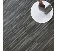 Self Adhesive Floor Planks - 7 Pack Cover 10.47 sq ft / 0.97 sqm - Vinyl Flooring Set - Peel and Stick Tiles - 36x5.98 in (91.4x15.2cm) - Grey Bathroom Floor Tiles - Dark Shadowline Flow Wood Effect