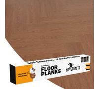 NOVECRAFTO Self Adhesive Floor Planks, Pack of 10, Light Brown Wood Effect | Peel and stick floor planks, waterproof, wear-resistant vinyl flooring, 91.4x15.2cm, 1.39 m² coverage, kitchen & living areas