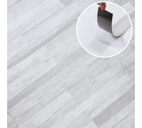 Self Adhesive Floor Planks - 7 Pack Cover 10.47 sq ft / 0.97 sqm- Vinyl Flooring Set - Peel and Stick Tiles - 36x5.98 in (91.4x15.2cm) - Vinyl Floor Tiles - Light Grey Ash Breeze Wood Effect