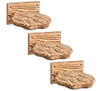 NOVECRAFTO Set Of 7 Climbing Cat Wall Shelves Steps In Paw Shape - Durable & Solid Wood Cat Wall Furniture With Traction Ropes - Handmade Wooden Step 8.2"x7.8" (21x20 cm) for Climb, Scratch, Rest
