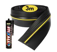 Novecrafto Universal Fit 3m Garage Door Seal with Strong Adhesive Weatherproof Door Threshold Seal in Black Novecrafto Black