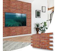 NOVECRAFTO Vintage Rustic Effect 3D Wall Panels - 12 Sheets Covering 5.53 sqm (59.52 sqft) Decorative PVC Plastic Cladding Panel Size 37.79 x 18.89 in (96 x 48 cm) - Vintage Rustic Brick Pattern