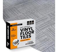 Carpet Imitation Style Self Adhesive Floor Tiles - 30 Pack for 30 sqf (2.79 sqm) | 12x12In (30.5 x 30.5cm) Peel and Stick Flooring | Durable & Easy Clean | Grey Faux Carpet Effect