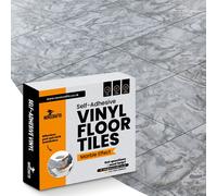 NOVECRAFTO Self-Adhesive Vinyl Floor Tiles - 30 Pack Covers 30sqf (2.79 sqm) - Peel and Stick Tile 12”x12” (30.5x30.5cm) - Charcoal Marble Flow Pattern