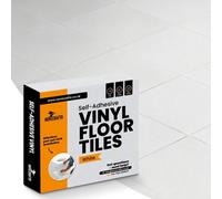 Vinyl Floor Tiles Self Adhesive - 30 Pack / 30sqf (2.79 sqm) Vinyl Flooring Peel And Stick Floor Tile - 12x12 inch (30.5x30.5cm) - For Kitchen, Living Room and Bathroom - White Checkerboard