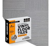 NOVECRAFTO Vinyl Floor Tiles Self-Adhesive - 40 Pack, 45 x 45cm (8.36m² Coverage) Carpet Effect Peel & Stick Floor Tiles - Easy to Clean Durable Vinyl Flooring for Kitchen, Living Room & Office