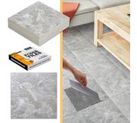 NOVECRAFTO Vinyl Floor Tiles Self Adhesive - 40 Pack To Cover 40 sqf (3.72 sqm) | Each Sticker Tile Size 12x12In (30.5 x 30.5cm) - Peel and Stick Vinyl Floor Tiles | Light Grey Marble Effect