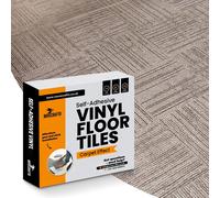 NOVECRAFTO Vinyl Floor Tiles Self-Adhesive - 30 Pack, 30 x 30cm (2.79m² Coverage) Carpet Effect Peel & Stick Floor Tiles - Easy to Clean Durable Vinyl Flooring for Kitchen, Living Room & Office(Beige)