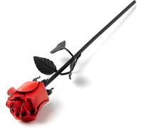 Novecrafto World of Nature Handcrafted Iron Rose For Anniversary - Black 100% Forged Iron in Red Novecrafto Red