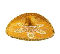 Novedades Cari Traditional Mexican Charro Sombrero, Colorful Embroidery, Mariachi Style (Gold and Gold)