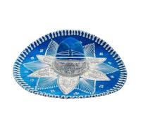 Novedades Cari Traditional Mexican Charro Sombrero, Colorful Embroidery, Mariachi Style (Sky Blue and Silver)