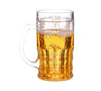 Novel Fake Beer Cup - Transparent 420ml Double Wall Trick Mug, Realistic Beer Glass | Funny Prank Drink Cup Decoration for Bar Counters, Table Centre, Party Entertainment Home Dé