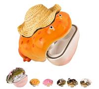 Novel Frog Handmade for Airpod Case, Ugly Frog Wireless Earphone Protector Case for AirPod 4 for AirPods Pro 2 3, Creative Animals Soft Anti-Scratch Protectors,Unique Gifts (Orange F,for airpod 1)