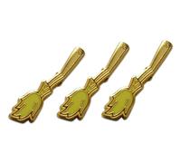 Novel Merk Magic & Wizard Icons Lapel Pin, Hat Pin & Tie Tack Set - with Clutch Back, S, Metal, no gemstone