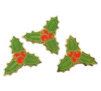 Novel Merk Merry Christmas Holiday - Santa Hat, Holly, Candy Cane or Other Seasonal Lapel Pin, Hat Pin & Tie Tack Set - Clutch Back, 1.2 Inch, Metal, no gemstone