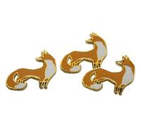 Novel Merk Woodland & Safari Animal - Fox, Giraffe & Other Wildlife Lapel Pin, Hat Pin & Tie Tack Set - with Clutch Back, S, Metal, no gemstone