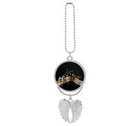 Novel Music Note Car Pendant, Rear View Mirror Hanging Ornament, Auto Decor for Rearview Mirror, Keychain Silver-Style