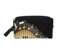 Novel Music Note Print Travel Toiletry Bags Hanging Makeup Bag Large Capacity Versatile Organizer for Women Men