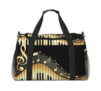 Novel Music Note Print Weekender Bag,Gym Bag with,Carry On Luggage Overnight Weekend Bag, Holdall Handbag