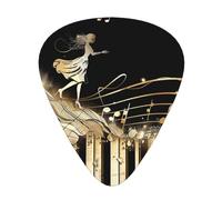 Novel Music Note Printed Custom 12 Pieces Guitar Pick In A Box,The Pick Makes Sound Clear, Ukulele, Electric Bass (0.46 0.71 0.96mm)