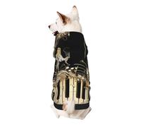 Novel Music Note Printed Dog Hoodie Soft Dog Sweatshirt Cute Cat Dog Clothes for Small Dogs Kitten Puppy, 2XL