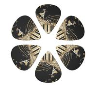 Novel Music Note Printed Guitar Picks -6 Pcs Guitar Picks Plectrum,Guitar Accessories,Electric Guitar Pick, Bass & Ukulele 0.96mm