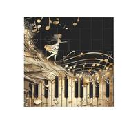 Novel Music Note Printed Square Jigsaw Puzzle 12.8x12.8 CM, Puzzle Challenging Game for Adults Gifts, Family Fun Decorative Wall Decor